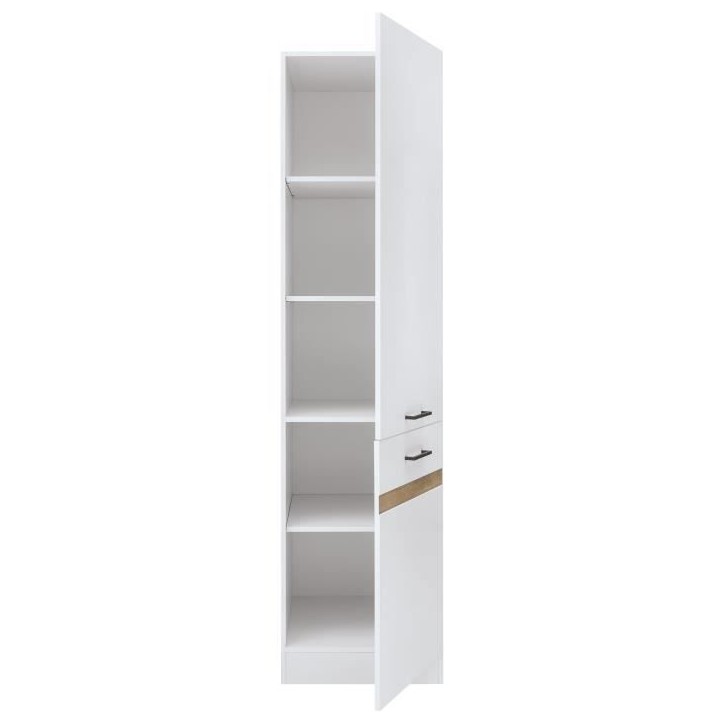 JUNONA Colonne de cuisine 2 Portes ouverture droite - L 50 x H 196 x P 46 cm - Blanc brillant JUNONA Colonne de cuisine 2 Portes ouverture droite - L 50 x H 196 x P 46 cm - Blanc brillant