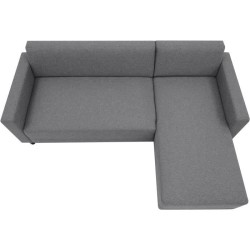 Canapé d'angle fixe 4 places BOB - Tissu anthracite - Réversible - L