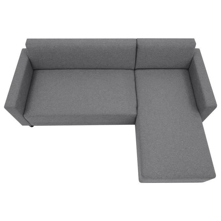 Canapé d'angle fixe 4 places BOB - Tissu anthracite - Réversible - L 197 x P 117 x H 65 cm Canapé d'angle fixe 4 places BOB - Tissu anthracite - Réversible - L 197 x P 117 x H 65 cm