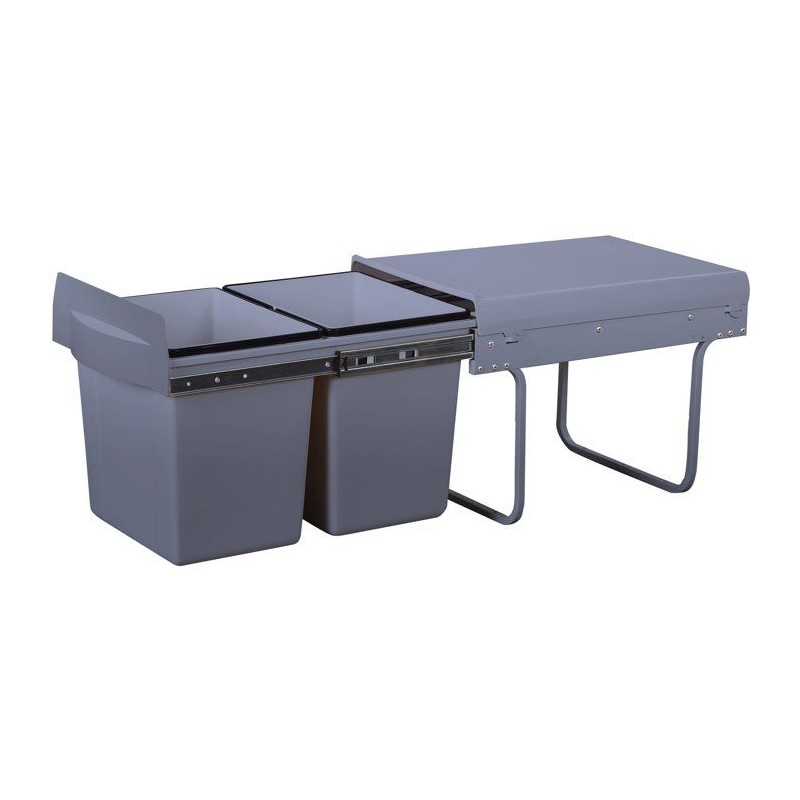 Poubelle de cuisine encastrable coulissante 36L - HYPE – 2 compartim