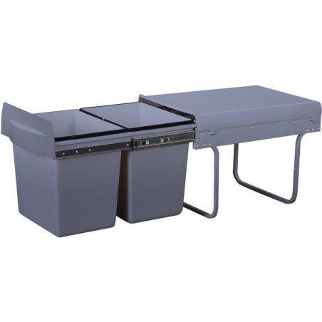 Poubelle de cuisine encastrable coulissante 36L - HYPE – 2 compartim