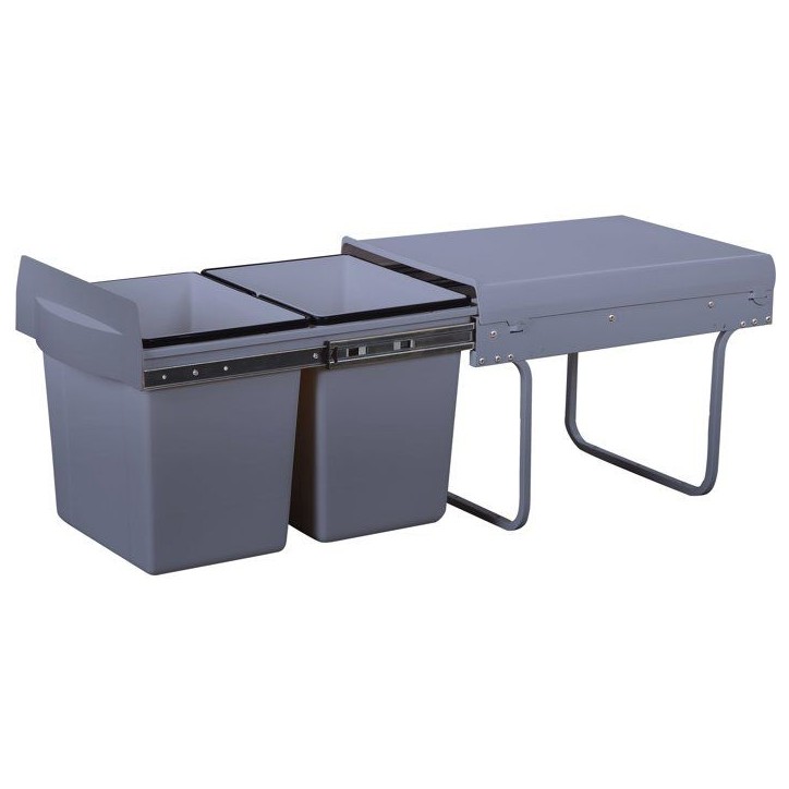Poubelle de cuisine encastrable coulissante 36L - HYPE – 2 compartiments avec seaux – KITCHEN MOVE Poubelle de cuisine encastrable coulissante 36L - HYPE – 2 compartiments avec seaux – KITCHEN MOVE