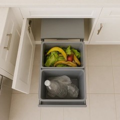 Poubelle de cuisine encastrable coulissante 36L - HYPE – 2 compartim