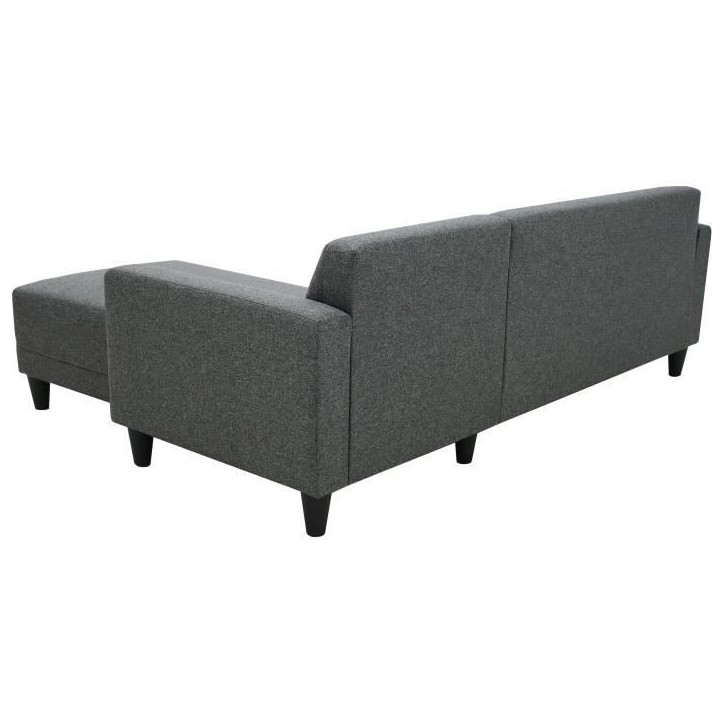 Canapé d'angle fixe 4 places BOB - Tissu anthracite - Réversible - L 197 x P 117 x H 65 cm Canapé d'angle fixe 4 places BOB - Tissu anthracite - Réversible - L 197 x P 117 x H 65 cm