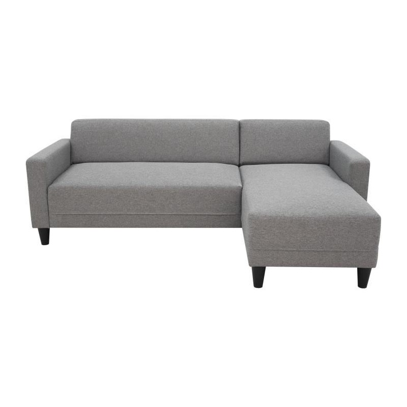 Canapé d'angle fixe 4 places BOB - Tissu souris - Réversible - L 197 Canapé d'angle fixe 4 places BOB - Tissu souris - Réversible - L 197