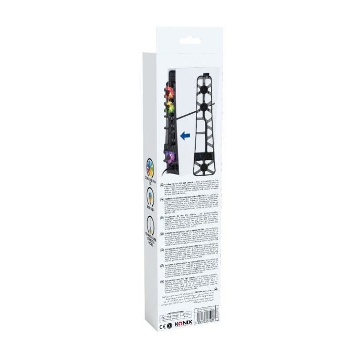 Ventilateur de refroidissement - KONIX - PS5 Slim - 21 x 68 x 40 cm - 3 vitesses - Éclairage LED RVB - Port USB 3.0 - Noir Ventilateur de refroidissement - KONIX - PS5 Slim - 21 x 68 x 40 cm - 3 vitesses - Éclairage LED RVB - Port USB 3.0 - Noir