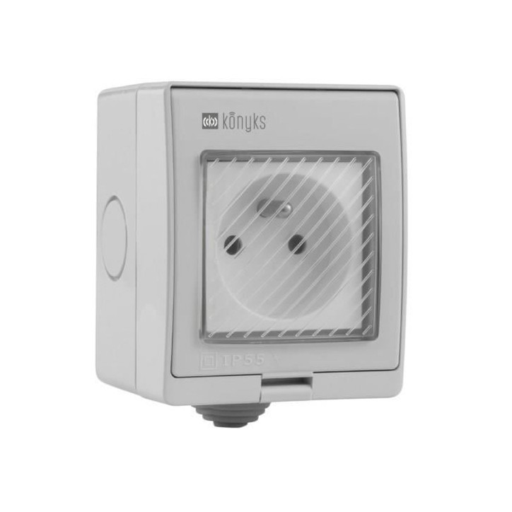 Prise extérieure - KONYKS - Pluviose FR - WiFi - Blanc