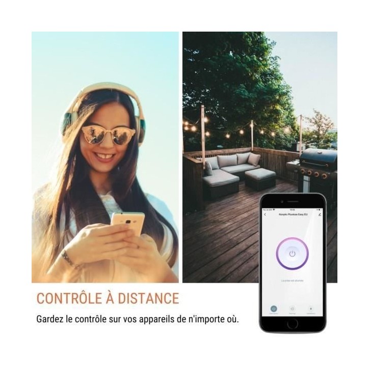Prise extérieure - KONYKS - Pluviose FR - WiFi - Blanc