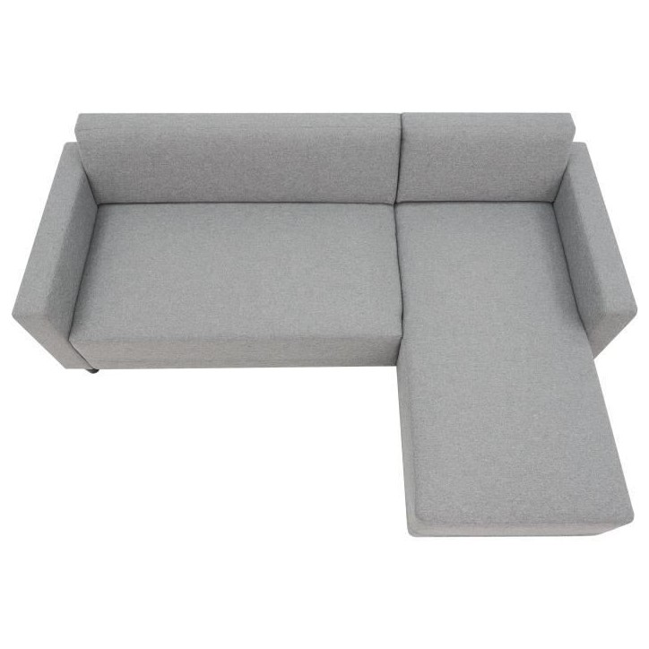 Canapé d'angle fixe 4 places BOB - Tissu souris - Réversible - L 197 x P 117 x H 65 cm Canapé d'angle fixe 4 places BOB - Tissu souris - Réversible - L 197 x P 117 x H 65 cm