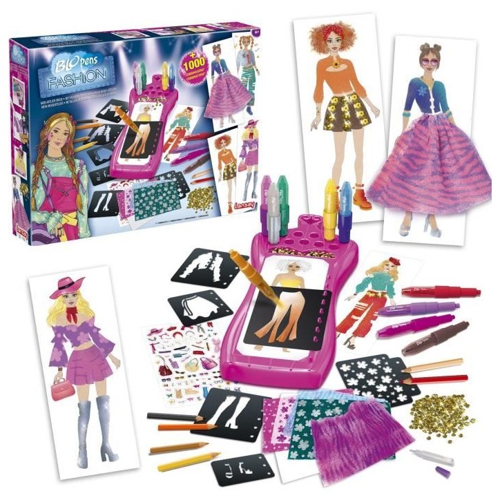 Jeu de coloriage - LANSAY - Blopens - Mon Atelier Mode - 20 pochoirs - Des 7 ans