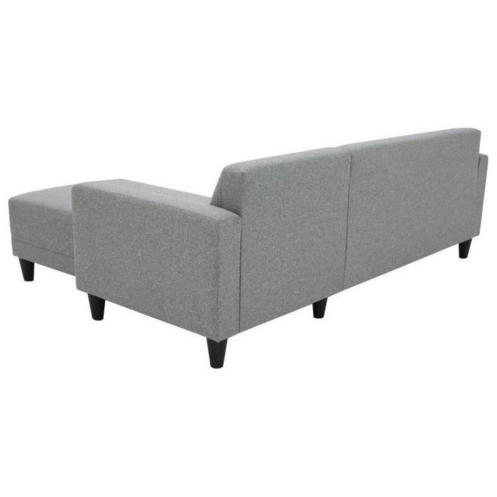 Canapé d'angle fixe 4 places BOB - Tissu souris - Réversible - L 197 x P 117 x H 65 cm Canapé d'angle fixe 4 places BOB - Tissu souris - Réversible - L 197 x P 117 x H 65 cm