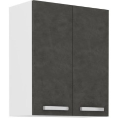 Meuble haut portes battantes - Gris mat - L 60 cm x P 31,6 x H 72 cm -