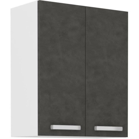 Meuble haut portes battantes - Gris mat - L 60 cm x P 31,6 x H 72 cm -