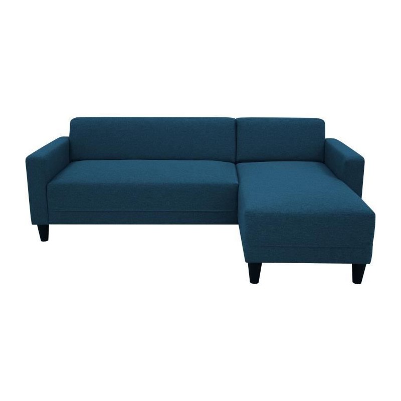 Canapé d'angle fixe 4 places BOB - Tissu marine - Réversible - L 197 Canapé d'angle fixe 4 places BOB - Tissu marine - Réversible - L 197