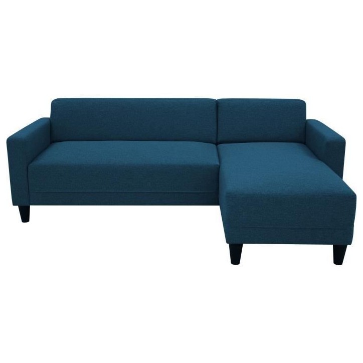 Canapé d'angle fixe 4 places BOB - Tissu marine - Réversible - L 197 x P 117 x H 65 cm Canapé d'angle fixe 4 places BOB - Tissu marine - Réversible - L 197 x P 117 x H 65 cm