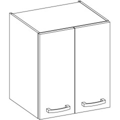Meuble haut portes battantes - Gris mat - L 60 cm x P 31,6 x H 72 cm -