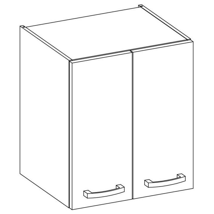 Meuble haut portes battantes - Gris mat - L 60 cm x P 31,6 x H 72 cm - LASSEN