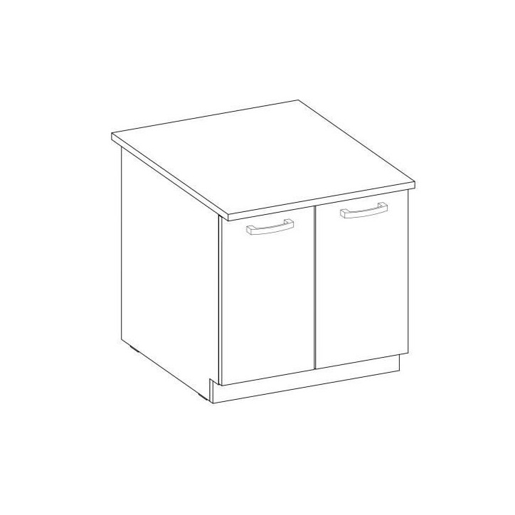 LASSEN Meuble bas de cuisine sous évier L 80 cm - Décor chene clair sonoma
