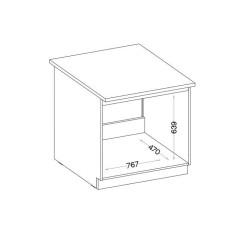 LASSEN Meuble bas de cuisine sous évier L 80 cm - Décor chene clair