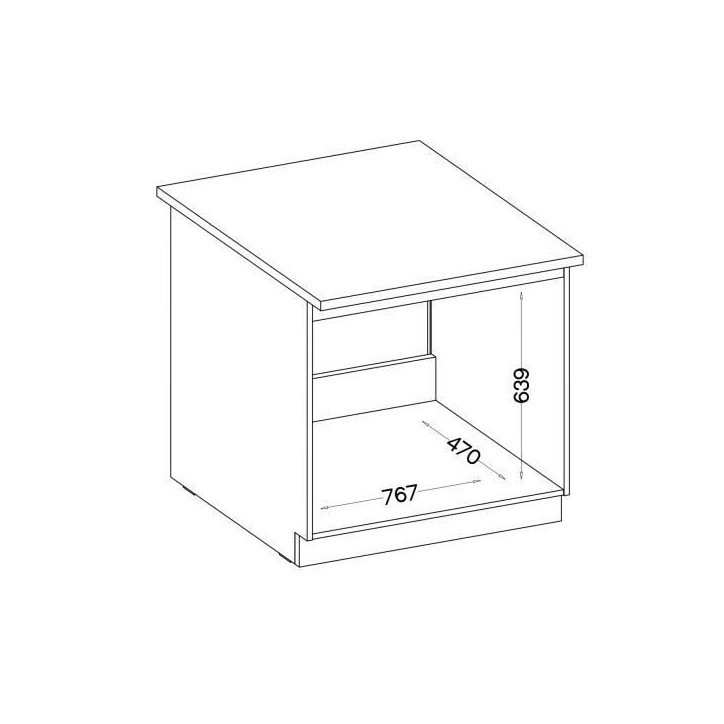 LASSEN Meuble bas de cuisine sous évier L 80 cm - Décor chene clair sonoma