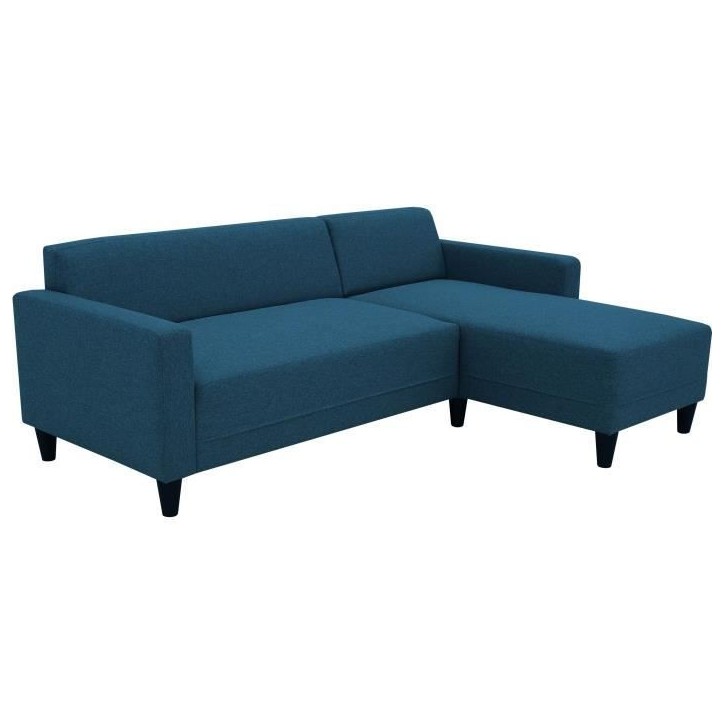 Canapé d'angle fixe 4 places BOB - Tissu marine - Réversible - L 197 x P 117 x H 65 cm Canapé d'angle fixe 4 places BOB - Tissu marine - Réversible - L 197 x P 117 x H 65 cm