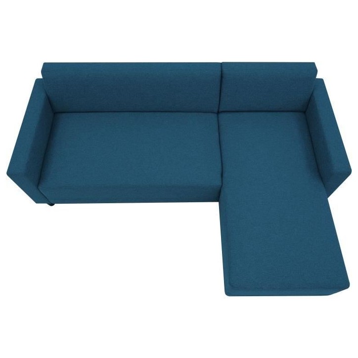 Canapé d'angle fixe 4 places BOB - Tissu marine - Réversible - L 197 x P 117 x H 65 cm Canapé d'angle fixe 4 places BOB - Tissu marine - Réversible - L 197 x P 117 x H 65 cm