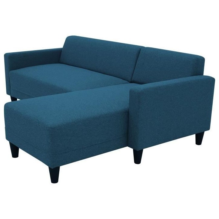 Canapé d'angle fixe 4 places BOB - Tissu marine - Réversible - L 197 x P 117 x H 65 cm Canapé d'angle fixe 4 places BOB - Tissu marine - Réversible - L 197 x P 117 x H 65 cm