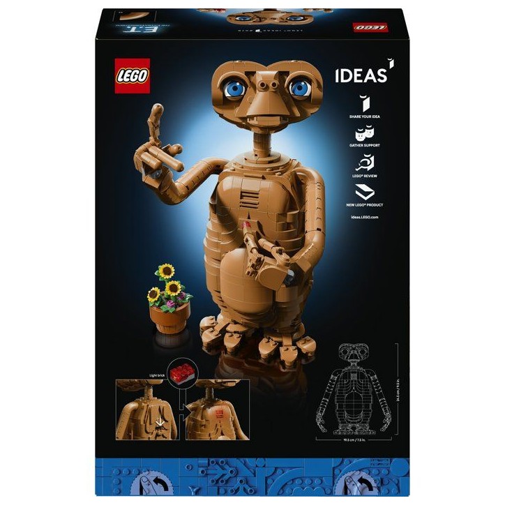 LEGO Set de construction LEGO Ideas - 21370 - E.T. l'Extra-Terrestre, figurine articulée 30 cm - Des 18 ans