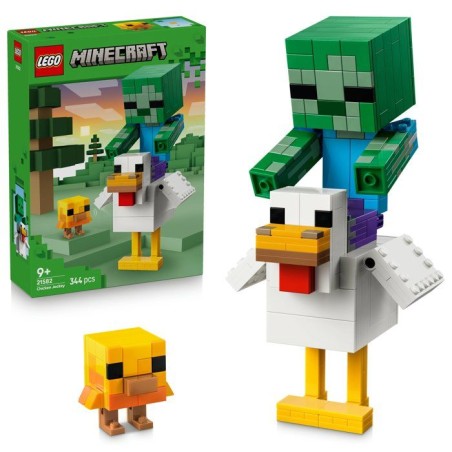 LEGO Minecraft 21582 Poule Chevauchée - Jeu de Construction pour Gar