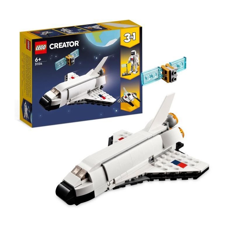 LEGO Creator 3-en-1 31134 La Navette Spatiale, Jouet Figurine Astronau