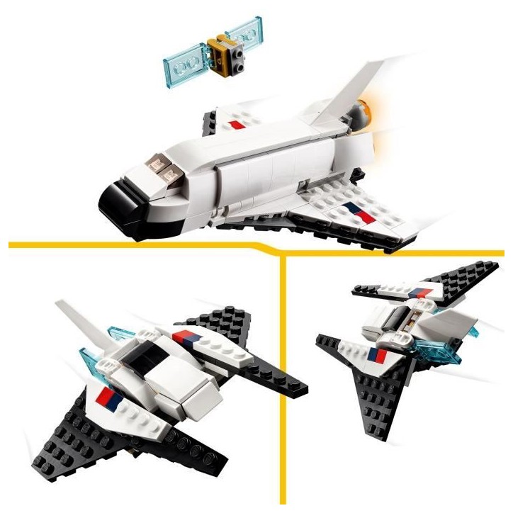 LEGO Creator 3-en-1 31134 La Navette Spatiale, Jouet Figurine Astronaute avec Vaisseau, Enfants 6 Ans LEGO Creator 3-en-1 31134 La Navette Spatiale, Jouet Figurine Astronaute avec Vaisseau, Enfants 6 Ans
