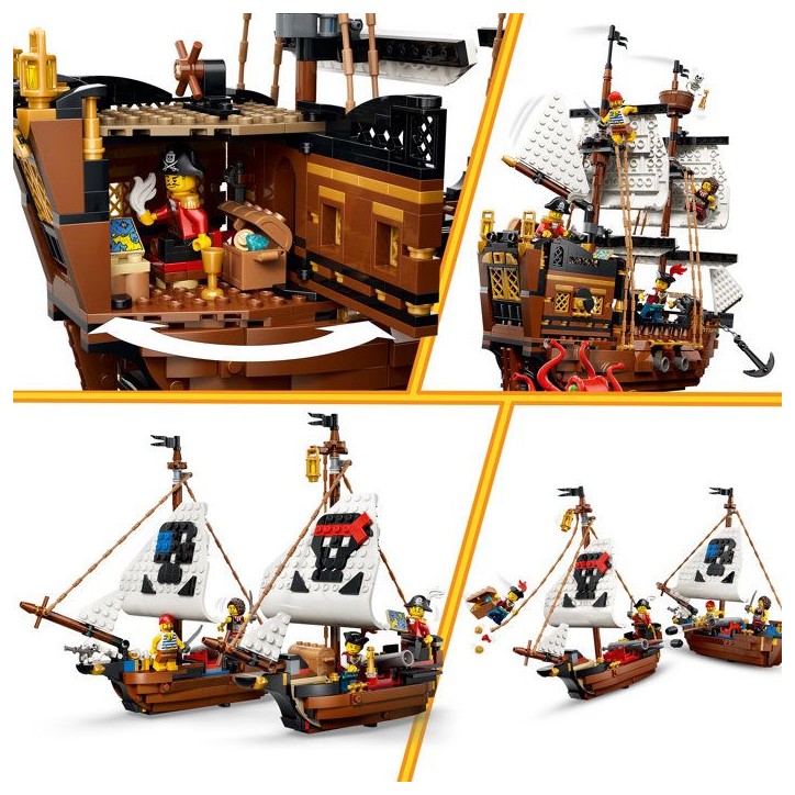 LEGO Creator 3-en-1 31387 Bateau Pirate Mythique - Jeu de Construction 9 ans - Maquette LEGO Creator 3-en-1 31387 Bateau Pirate Mythique - Jeu de Construction 9 ans - Maquette