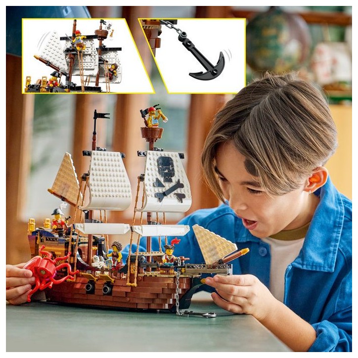 LEGO Creator 3-en-1 31387 Bateau Pirate Mythique - Jeu de Construction 9 ans - Maquette LEGO Creator 3-en-1 31387 Bateau Pirate Mythique - Jeu de Construction 9 ans - Maquette