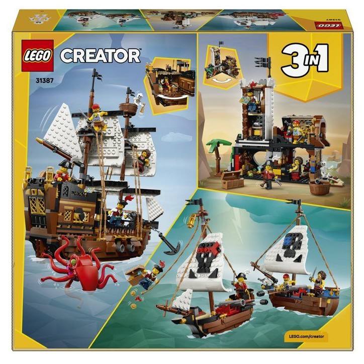 LEGO Creator 3-en-1 31387 Bateau Pirate Mythique - Jeu de Construction 9 ans - Maquette LEGO Creator 3-en-1 31387 Bateau Pirate Mythique - Jeu de Construction 9 ans - Maquette