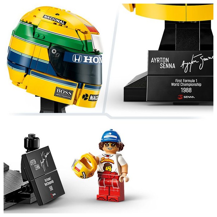 LEGO Editions 43024 Casque d'Ayrton Senna - Maquette Produit F1 - A partir de 14 ans