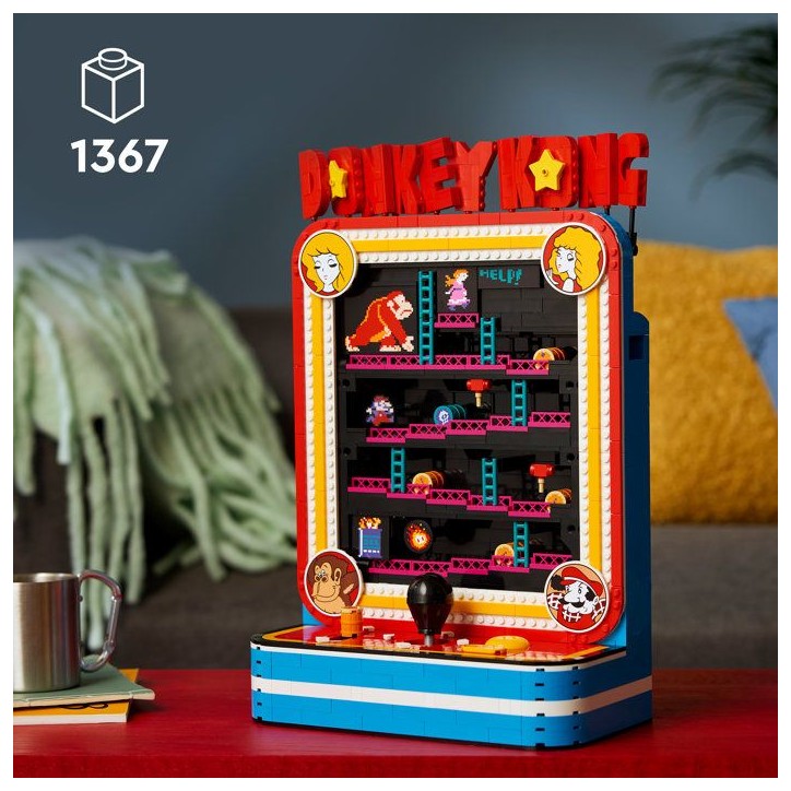 LEGO Donkey Kong Jeu d'Arcade Donkey Kong - Set pour Adulte - Maquette 3D Interactive - Produit Gaming Collector