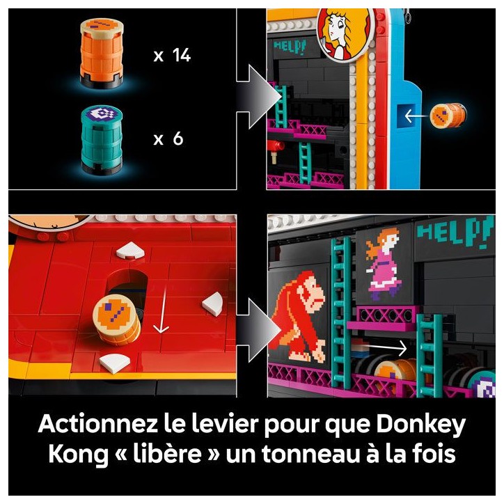 LEGO Donkey Kong Jeu d'Arcade Donkey Kong - Set pour Adulte - Maquette 3D Interactive - Produit Gaming Collector