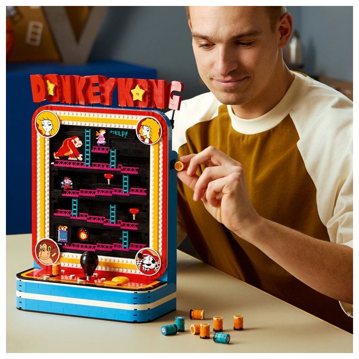 LEGO Donkey Kong Jeu d'Arcade Donkey Kong - Set pour Adulte - Maquette 3D Interactive - Produit Gaming Collector