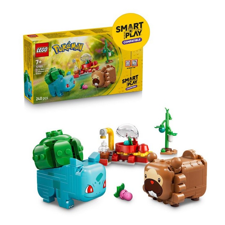 LEGO Pokémon 72155 - Set de construction compatible SMART Play™ - Bulbizarre et Keunotor, Délice de baies - Des 7 ans