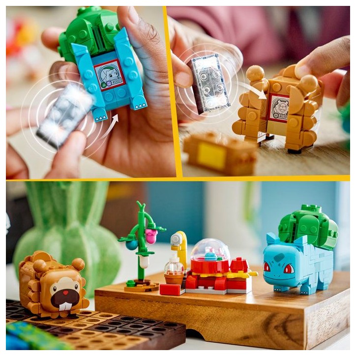 LEGO Pokémon 72155 - Set de construction compatible SMART Play™ - Bulbizarre et Keunotor, Délice de baies - Des 7 ans