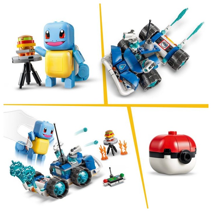 LEGO Pokémon 72156 - Set de construction compatible SMART Play™ - Carapuce, Aventure avec le buggy du Dresseur - Des 7 ans