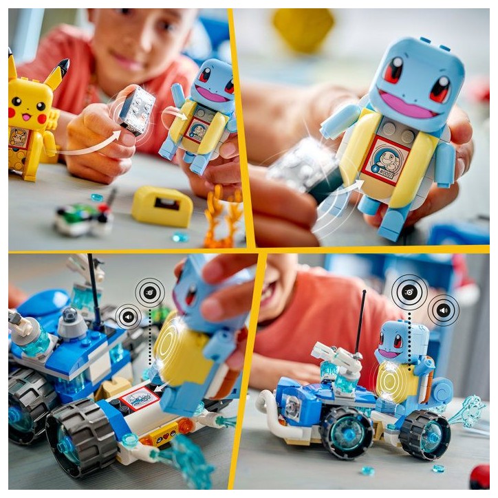 LEGO Pokémon 72156 - Set de construction compatible SMART Play™ - Carapuce, Aventure avec le buggy du Dresseur - Des 7 ans