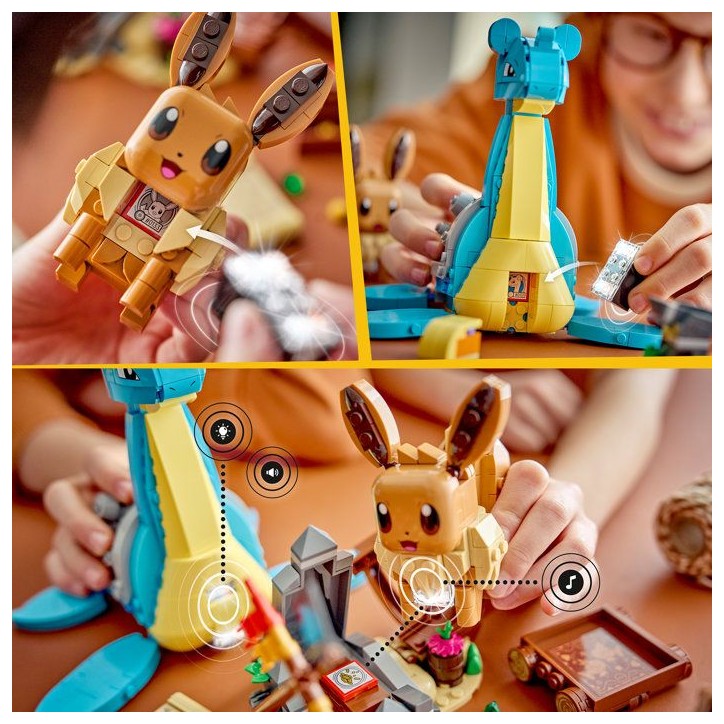 LEGO Pokémon 72162 - Set de construction compatible SMART Play™ - Évoli et Lokhlass, Chasse au Trésor - Des 8 ans