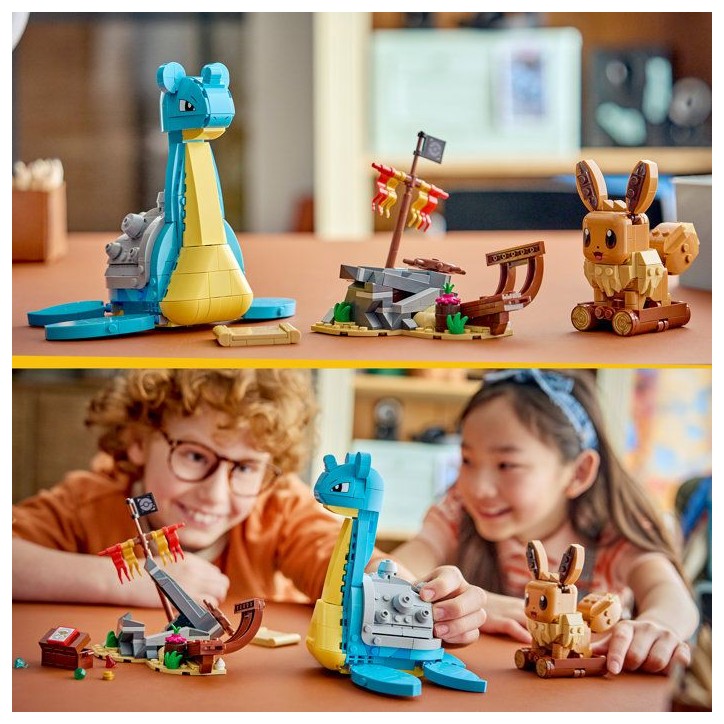 LEGO Pokémon 72162 - Set de construction compatible SMART Play™ - Évoli et Lokhlass, Chasse au Trésor - Des 8 ans