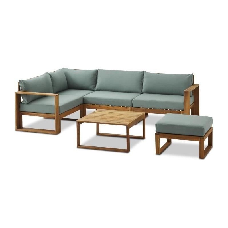 Salon de jardin d'angle modulable LEVATA OTTOMAN - Bois d'acacia FSC - Salon de jardin d'angle modulable LEVATA OTTOMAN - Bois d'acacia FSC -