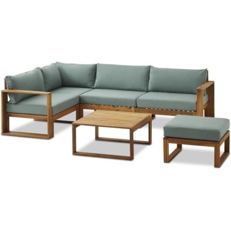 Salon de jardin d'angle modulable LEVATA OTTOMAN - Bois d'acacia FSC -