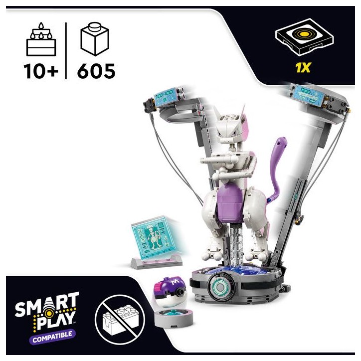 LEGO Pokémon 72163 - Set de construction comaptible Pokémon SMART Play™ - Mewtwo, Évasion du labo - Des 8 ans LEGO Pokémon 72163 - Set de construction comaptible Pokémon SMART Play™ - Mewtwo, Évasion du labo - Des 8 ans
