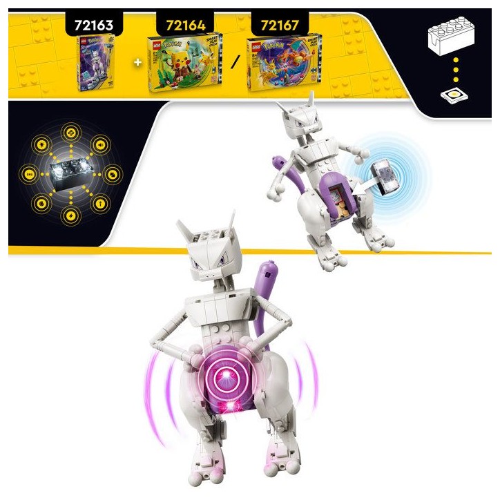 LEGO Pokémon 72163 - Set de construction comaptible Pokémon SMART Play™ - Mewtwo, Évasion du labo - Des 8 ans LEGO Pokémon 72163 - Set de construction comaptible Pokémon SMART Play™ - Mewtwo, Évasion du labo - Des 8 ans