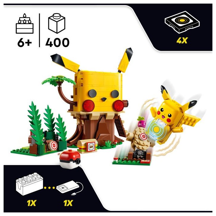 LEGO Pokémon 72164 - Set de construction SMART Play™ - Pikachu, Cabane d'entraînement - Set Tout-en-un - Des 7 ans LEGO Pokémon 72164 - Set de construction SMART Play™ - Pikachu, Cabane d'entraînement - Set Tout-en-un - Des 7 ans
