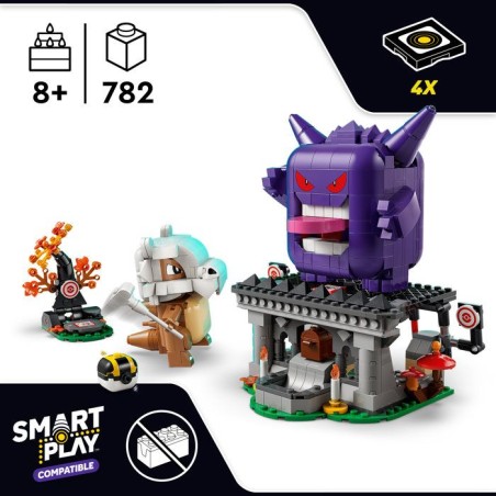 LEGO Pokémon 72166 - Set de construction compatible SMART Play™ - Ectoplasma et Osselait, Effrayant Affrontement - Des 7 ans